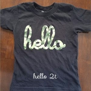 Camo "hello" t-shirt